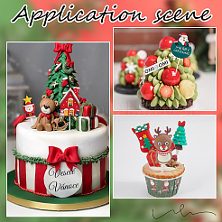 24Pcs 12 Styles Christmas Plastic Cake Toppers&nbsp;AJEW-SC0003-53B