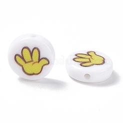 Opaque Printed Acrylic Beads&nbsp;SACR-F004-01B