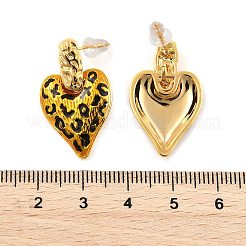 Leopard Print Brass Enamel Stud Earrings for Women&nbsp;EJEW-U055-12E-G