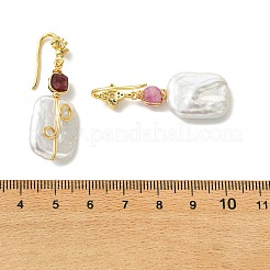 Natural Multicolor Tourmaline Dangle Earrings&nbsp;EJEW-JE07207