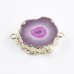 Natural Druzy Agate Links connectors&nbsp;G-P356-02