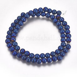 PVD Vacuum Plating Magnetic Synthetic Hematite Beads Strands&nbsp;G-I276-02C-6mm