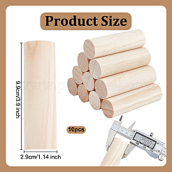 Wood Round Stick&nbsp;WOOD-WH0029-154C