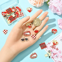 32Pcs 8 Styles Alloy Enamel Pendants&nbsp;ENAM-YW0005-15