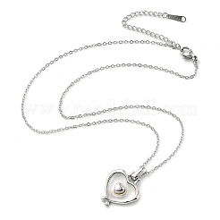 Heart 304 Stainless Steel Cat Eye Pendant Necklaces for Women&nbsp;NJEW-D288-06P
