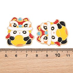 Chinese Lion Dance Panda Alloy Enamel Cabochons&nbsp;AL-CBA1A6F-03KCG-C