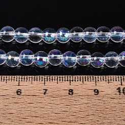 Transparent Electroplate Glass Beads Strands&nbsp;EGLA-Q132-6MM-01A-11