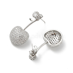 Cherry Brass Micro Pave Cubic Zirconia Stud Earrings&nbsp;EJEW-M077-12P-01