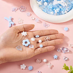 100G Transparent & Opaque Acrylic Beads&nbsp;TACR-TA0001-57D