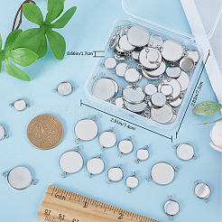 80Pcs 4 Styles 304 Stainless Steel Cabochon Connector Settings&nbsp;STAS-CN0001-55