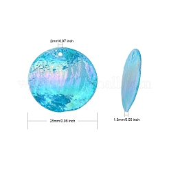 AB Color Plated Capiz Shell Pendants&nbsp;X-SSHEL-T008-01B