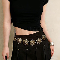 Boho Ethnic Alloy Flower Engraved Waist Chains&nbsp;WG04E47-01