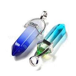 Spray Paint Glass Pendant&nbsp;X-GLAA-H029-02P