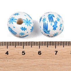 Printed Wood European Beads&nbsp;WOOD-G029-06A