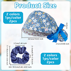 2Pcs 2 Colors Cute Cartoon Adjustable Cotton Surgical Cap&nbsp;AJEW-OC0014-18A