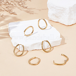 16Pcs Ion Plating(IP) Stainless Steel Hoop Earrings&nbsp;EJEW-UN0003-16G