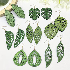 Wood Dangle Earrings for Women&nbsp;WGE9009-01