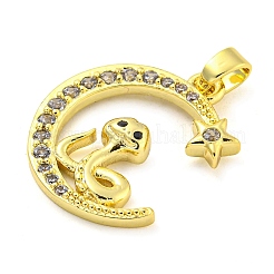 Brass Micro Pave Clear Cubic Zirconia Pendants&nbsp;FIND-Z044-03A