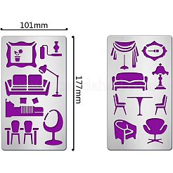 2Pcs 2 Style 304 Stainless Steel Cutting Dies Stencils&nbsp;DIY-FG0001-97