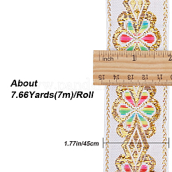 Flat Ethnic Style Embroidery Polyester Ribbons&nbsp;OCOR-WH0067-86C