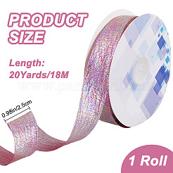 20 Yards Iridescent Polyester Ruffled Ribbon for Sewing Decoration&nbsp;OCOR-WH20007-14B