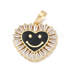 Rack Plating Brass Micro Pave Clear Cubic Zirconia Pendants&nbsp;KK-A224-15G
