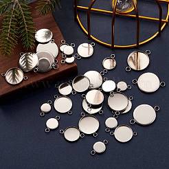 80 Pcs 8 Styles 304 Stainless Steel Cabochon Connector Settings&nbsp;STAS-SZ0001-41P