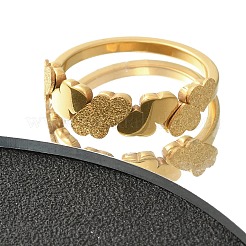 Textured Heart 304 Stainless Steel Finger Ring for Women&nbsp;RJEW-L126-10B-G