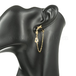 Star Teardrop Brass Micro Pave Cubic Zirconia Stud Earrings&nbsp;EJEW-JE07151