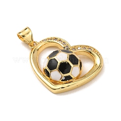 Brass Micro Pave Clear Cubic Zirconia Pendants&nbsp;KK-P352-04E-G