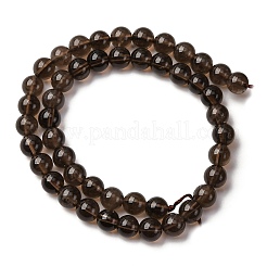 Natural Smoky Quartz Round Beads Strands&nbsp;G-E329-8mm-38B