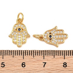 Brass Micro Pave Cubic Zirconia Charms&nbsp;CU-CBAB719-04G-B