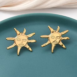 304 Stainless Steel Sun Stud Earrings&nbsp;EJEW-K268-67G