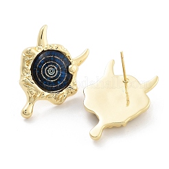 Rack Plating Eye Brass Stud Earrings&nbsp;EJEW-C108-08G-05