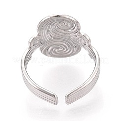Adjustable 304 Stainless Steel Cuff Open Rings for Women&nbsp;RJEW-N052-24P