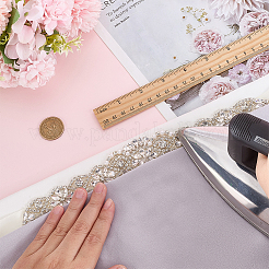 1Pc Crystal Rhinestone Flower Polyester Belts for Wedding Dress&nbsp;AJEW-FG0005-77S