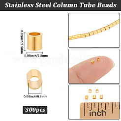 300Pcs 201 Stainless Steel Crimp Beads&nbsp;STAS-BBC0009-77A
