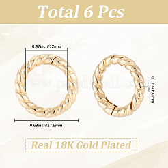 6Pcs Brass Spring Gate Clasps&nbsp;FIND-SC0020-67A