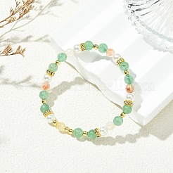 3Pcs 3 Styles Natural Mixed Gemstone & Non-magnetic Synthetic Hematite & Shell Pearl Beaded Bracelets for Women&nbsp;BJEW-JB13895