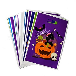 50Pcs 4 Styles Halloween Printed OPP Cellophane Packaging Bags with Die Hole Handles&nbsp;ABAG-C013-01