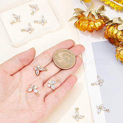 10Pcs Brass Clear Cubic Zirconia Pendants&nbsp;ZIRC-BC0001-06