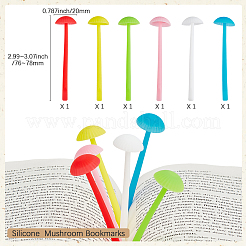 6Pcs 6 Colors Silicone Bookmarks&nbsp;AJEW-GF0010-99