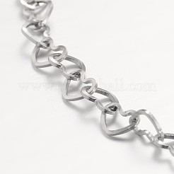 Tarnish Resistant Heart Link 304 Stainless Steel Chain Anklets&nbsp;AJEW-AN00105