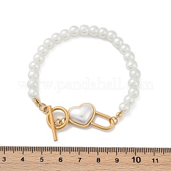 Heart 304 Stainless Steel Beaded Bracelets&nbsp;BJEW-L610-21G-01
