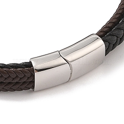 Braided Microfiber Leather Multi-strand Bracelets&nbsp;BJEW-B096-30A