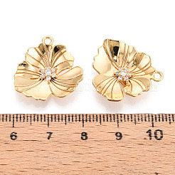 Brass Micro Pave Cubic Zirconia Pendants&nbsp;KK-N263-11G