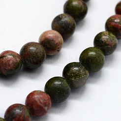 Natural Unakite Beads Strands&nbsp;G-I199-08-8mm