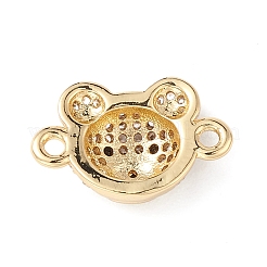 Brass Micro Pave Cubic Zirconia Connector Charms&nbsp;KK-m240-21F