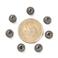 CZ Brass Micro Pave Grade AAA Clear Color Cubic Zirconia Round Beads&nbsp;LS-KK-O065-8mm-05B-NR