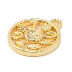 Brass Micro Pave Cubic Zirconia Pendants&nbsp;KK-I380-20G